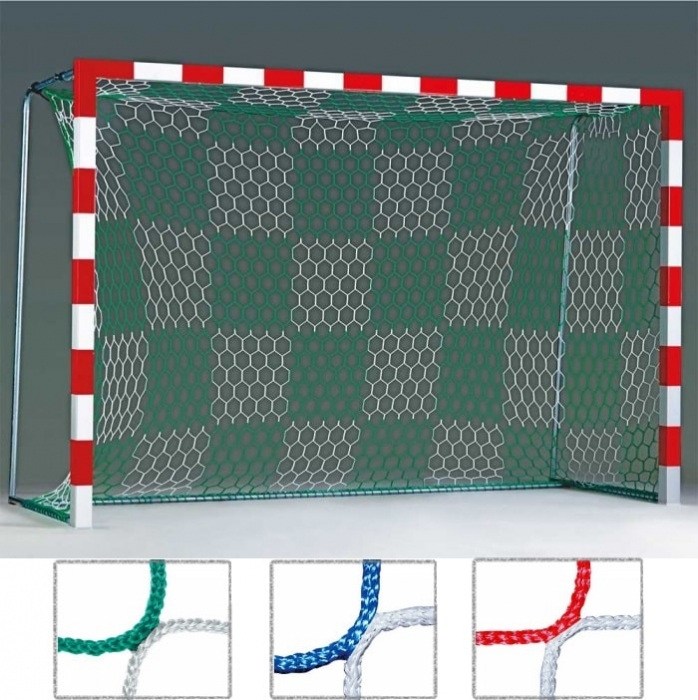 Tornetz 3,10 x 2,10 m für Kleinfeldtor 2-farbig blau/weiß Schachbrettmuster Tortiefe 80/100 cm